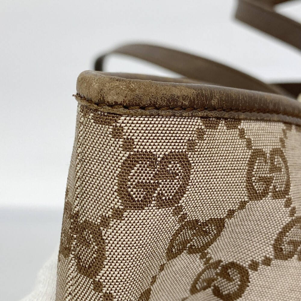 Gucci Tote Bag 002 1098 Canvas Brown Champagne Women's - Picture 6 of 10